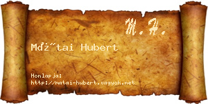 Mátai Hubert névjegykártya